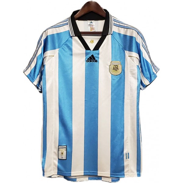 Argentina maglia retrò casalinga prima maglia da calcio sportiva da uomo dell'uniforme da calcio 1998-1999